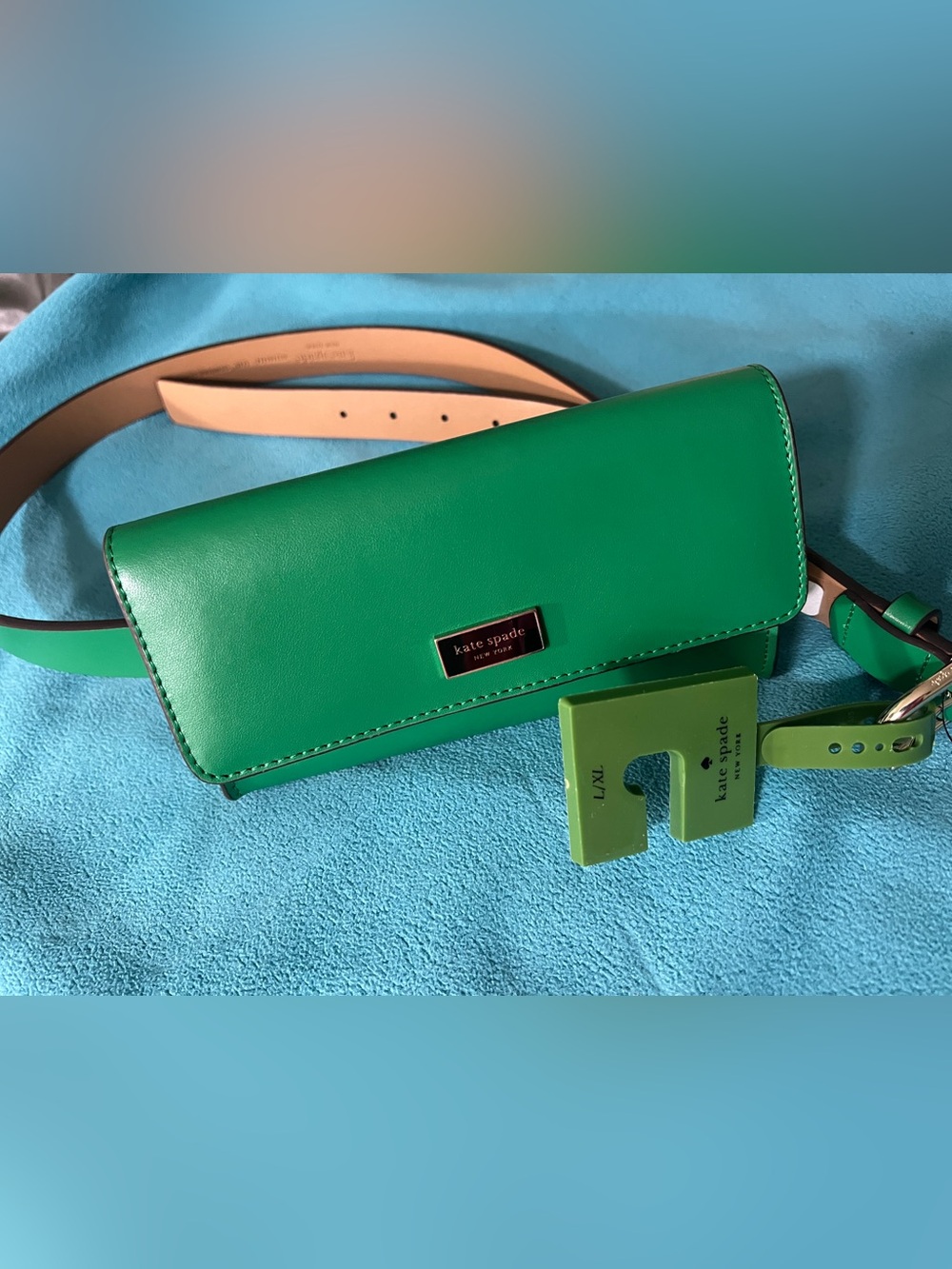 NWT Kate Spade Green Leather Crossbody Belt Bag